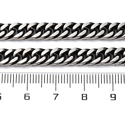 Colliers à maillons cubains en acier inoxydable 201 de 6 mm&nbsp;NJEW-Q013-14B