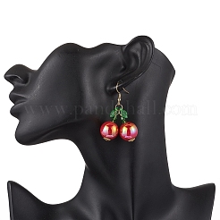 Серьги-подвески из акрилового стекла с вишней&nbsp;EJEW-MZ00510