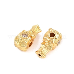 Латунные микро-паве кубические цирконии бусины гуру с 3 отверстием&nbsp;KK-H533-06G
