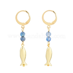 3 пара серег с застежкой-рычагом из нержавеющей стали 304 с бусинами из драгоценных камней&nbsp;EJEW-JE06632