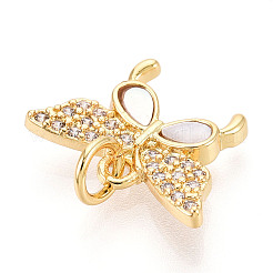 Латунные микропаве прозрачные подвески с фианитом&nbsp;KK-N268-13G