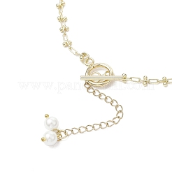 Латунные цепочки ручной работы с цепочкой из стеклянного жемчуга с кисточками для женщин&nbsp;NJEW-JN05292