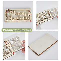 Держатель для денег в виде прямоугольника из дерева на рождественскую тематику&nbsp;AJEW-WH20006-282A