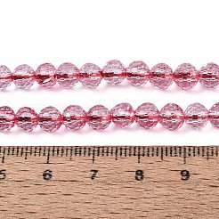 Brins de perles de verre craquelé transparent teintées&nbsp;GLAA-Q108-01A-A06
