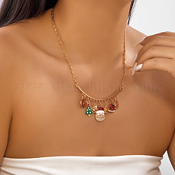 Нагрудное ожерелье из эмалированного сплава с подвеской из стразов&nbsp;FS-WGEB151-01