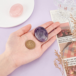 2 шт. 2 стиля натуральных пальмовых камней из аметиста и розового кварца&nbsp;AJEW-GA0007-90B