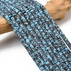 Окрашенные синтетические бирюзовые бусы нити G-Z089-A04-S