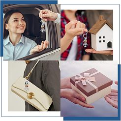 6шт натуральный драгоценный камень брелок&nbsp;KEYC-FH0001-14