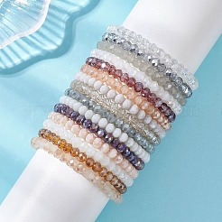 15 шт. браслетов из гальванизированных стеклянных бусин&nbsp;BJEW-JB13022