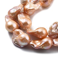 Нити натуральных бусин с ядровым жемчугом&nbsp;PEAR-B004-15M-06B