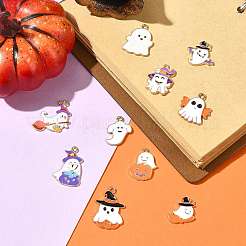 10шт 10 стиля хэллоуин тема сплава эмаль подвески&nbsp;ENAM-FS0003-86