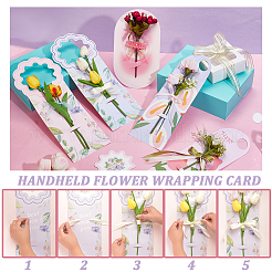 Бумажные одиночные цветочные оберточные открытки на день святого валентина&nbsp;DIY-GA0008-92