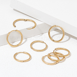 8 пара серег-колец Huggie Hoop из нержавеющей стали 304 с ионным покрытием (IP)&nbsp;EJEW-UN0003-06