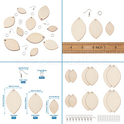 Наборы для самостоятельного изготовления незаконченных деревянных сережек-подвесок&nbsp;DIY-YS0001-16