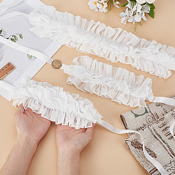 Шифоновый кружевной воротник с оборками&nbsp;AJEW-WH0007-63A