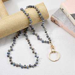 Porte-cartes en perles d'eau douce de culture naturelles&nbsp;HJEW-SZ00073