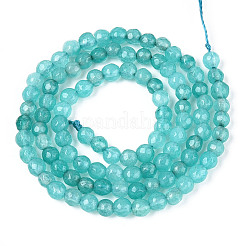Gefärbt natürlichen weißen Jade Perlen Stränge&nbsp;G-T139-4mm-60-15