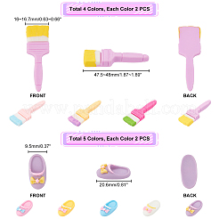 Кабошоны из непрозрачной смолы в 18 стилях&nbsp;RESI-PH0001-65