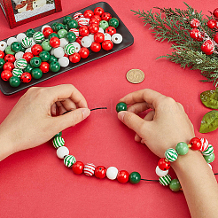 9 стиль окрашенные натуральные деревянные европейские бусины&nbsp;WOOD-SP0001-14