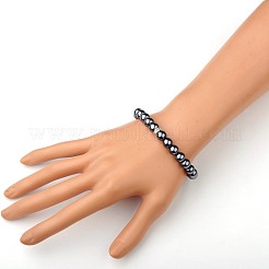 Стеклянные под жемчуг круглых бусин растянуть браслеты&nbsp;BJEW-JB01544-03