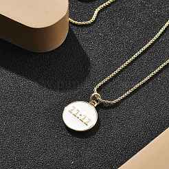 Стойка покрытие 11:11 номер латунная эмаль подвески ожерелья&nbsp;NJEW-NH0001-05G