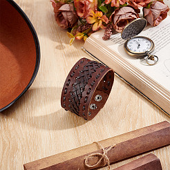 Плетеные браслеты искусственная кожа шнур&nbsp;BJEW-WH0014-075A