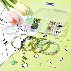 Наборы для изготовления браслетов из бамбука и панды из акрила и эмали из сплава&nbsp;DIY-FS0007-48