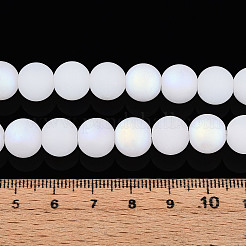 Hebras de cuentas de vidrio de imitación de jade esmerilado&nbsp;GLAA-T032-J10mm-MBB01