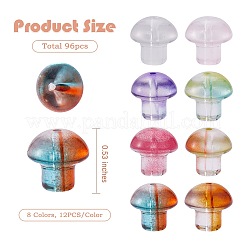 96шт 8 цвета прозрачные стеклянные бусины&nbsp;GLAA-SZ0001-92