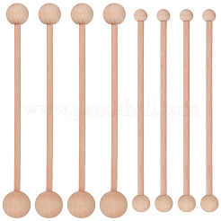 8 bastone a sfera in legno a doppia testa&nbsp;AJEW-CN0007-90