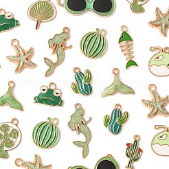 48шт 12 стиля подвески из сплава с эмалью&nbsp;ENAM-FS0003-58