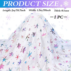 Полиэстеровый кружевной узор со снежинками&nbsp;DIY-WH0061-020C