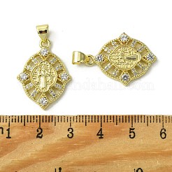 Pendentifs avec zircon cubiques à micro-pavés en laiton&nbsp;KK-H472-53A-G