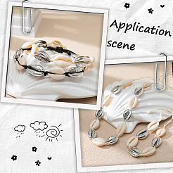 100 шт. гальванизированные натуральные бусины из ракушек каури&nbsp;BSHE-LT0001-05B