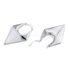 Массивные латунные серьги-кольца с ромбами для женщин EJEW-N011-82P