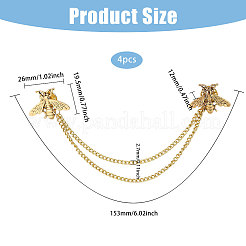 4 шт. брошь-цепочка в виде пчелы из сплава&nbsp;FIND-CA0011-13G