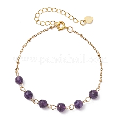 Браслеты из натуральных аметистовых бусин&nbsp;BJEW-JB12778