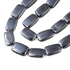Galvanoplastie des brins de perles de coquille d'eau douce naturelle&nbsp;SHEL-R049-027E