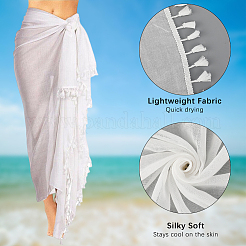 Прямоугольный хлопковый пляжный палантин&nbsp;AJEW-WH20006-183A