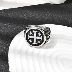 Кольца из нержавеющей стали 304 для мужчин&nbsp;LS-RJEW-D339-01B-AS