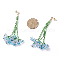 Латунные стекла болтающийся серьги&nbsp;EJEW-TA00711-03