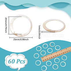 60 шт. соединительные кольца из натуральной пресноводной ракушки&nbsp;SHEL-NB0001-68