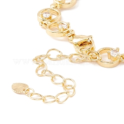 Bracelet à maillons ouverts avec oxyde de zirconium cubique transparent&nbsp;BJEW-I301-10G
