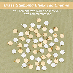 100 шт. 2 цвета латунная штамповка пустые бирки-брелки&nbsp;KK-AR0002-51