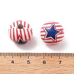 Тематика дня независимости деревянные европейские бусины&nbsp;WOOD-I014-01E
