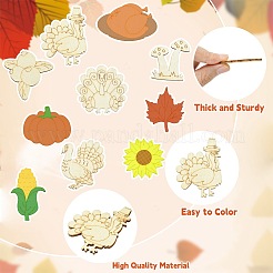 День благодарения незаконченные пустые деревянные срезы для рисования искусства&nbsp;WOOD-CJC0005-61B-1