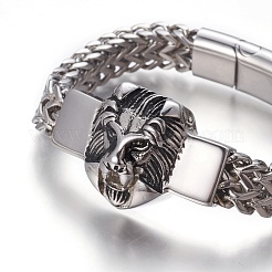 Bracciali a maglie in acciaio inossidabile 304&nbsp;BJEW-P255-02AS