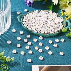 500 pièces de placage de perles acryliques&nbsp;PACR-TADJ0001-01V