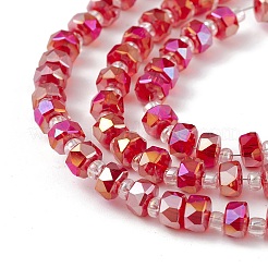 Прозрачные стеклянные бусины гальваническим пряди&nbsp;EGLA-F153-AB02