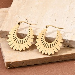 Серьги-гвоздики в форме цветка из нержавеющей стали 304 для женщин&nbsp;EJEW-Q009-03C-G